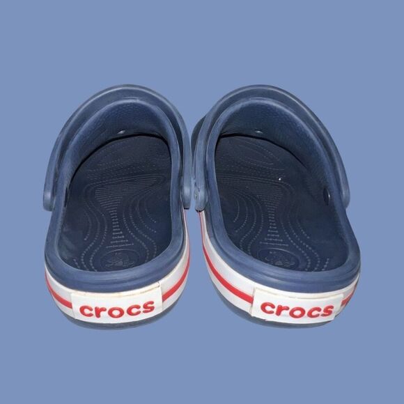 Little Kids Crocs Crocband Slip On Navy Mule Clogs Size Junior 2 J2 - Picture 5 of 6